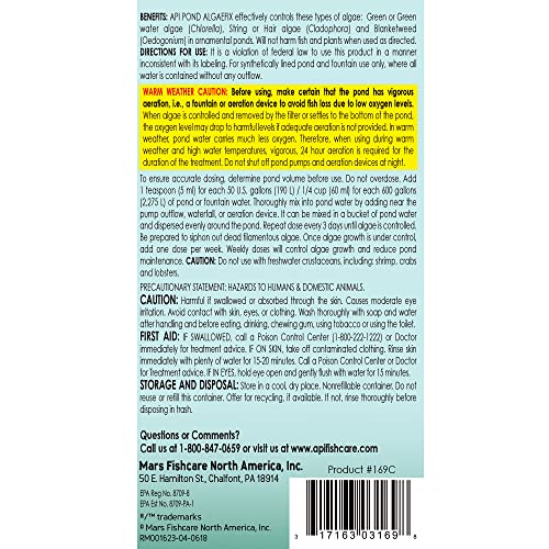 API Pond AlgaeFix Algae Control for Fish Pond 1-Gallon Bottle
| API Pond AlgaeFix Effective Algae Control 1-Gallon Bott