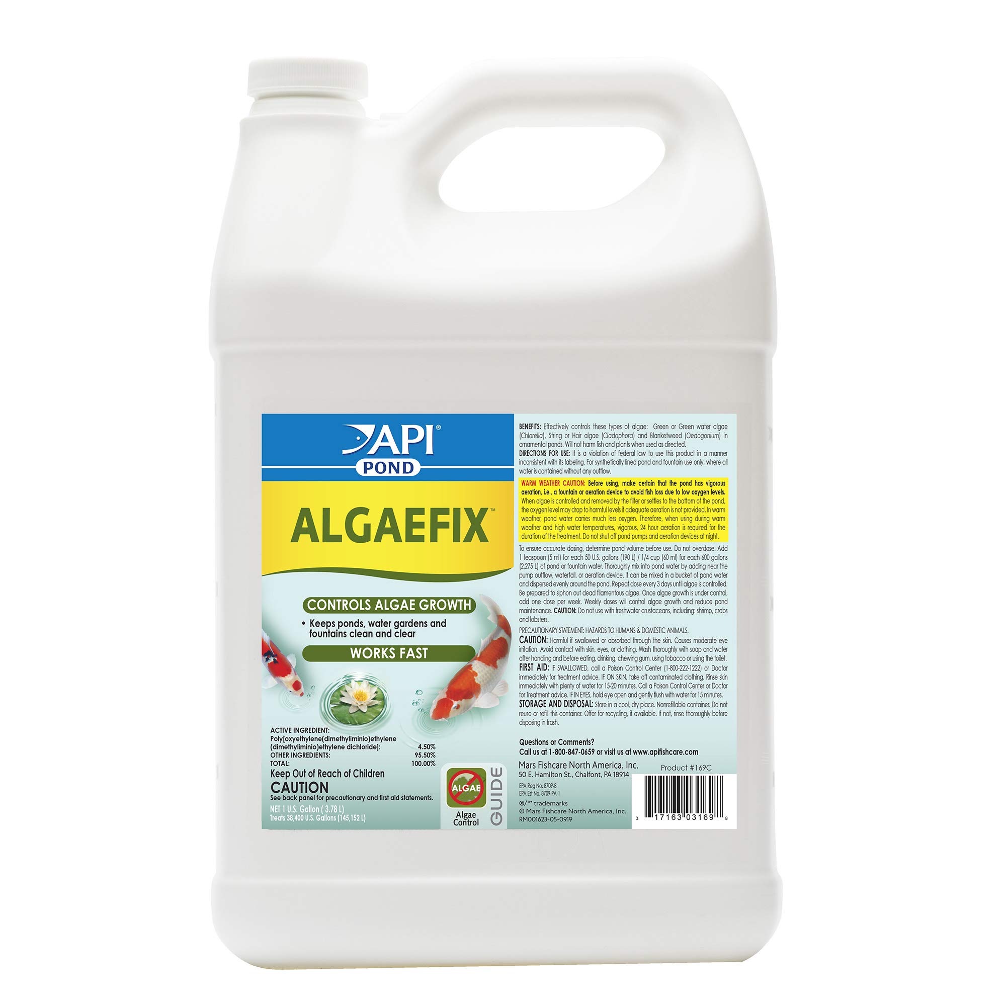 API Pond AlgaeFix Algae Control for Fish Pond 1-Gallon Bottle
| API Pond AlgaeFix Effective Algae Control 1-Gallon Bott